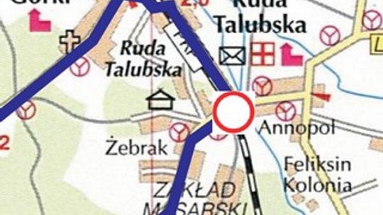 Zamknięty przejazd kolejowy w Rudzie Talubskiej