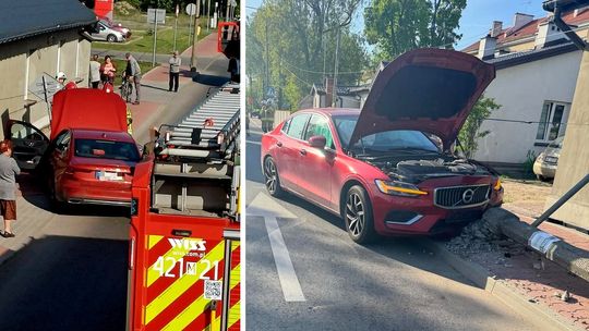 Zasnął za kierownicą. Uderzył w słup