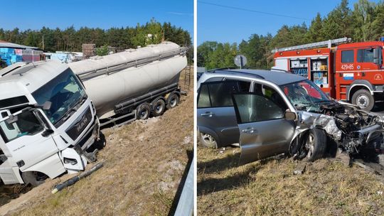 Zderzenie ciężarówki z osobówką w Wildze