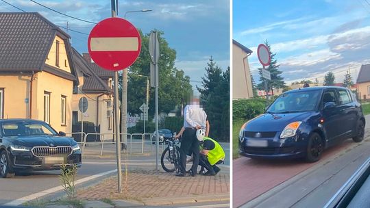 Zderzenie samochodu z rowerzystą w Garwolinie. 22-latek trafił do szpitala