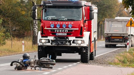 Zderzenie skutera z ciężarówką