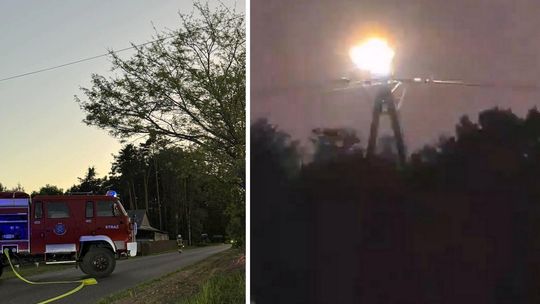 Zwarcie na słupie postawiło służby na nogi. Interwencja w gm. Łaskarzew Zwarcie na słupie postawiło służby na nogi. Interwencja w gm. Łaskarzew