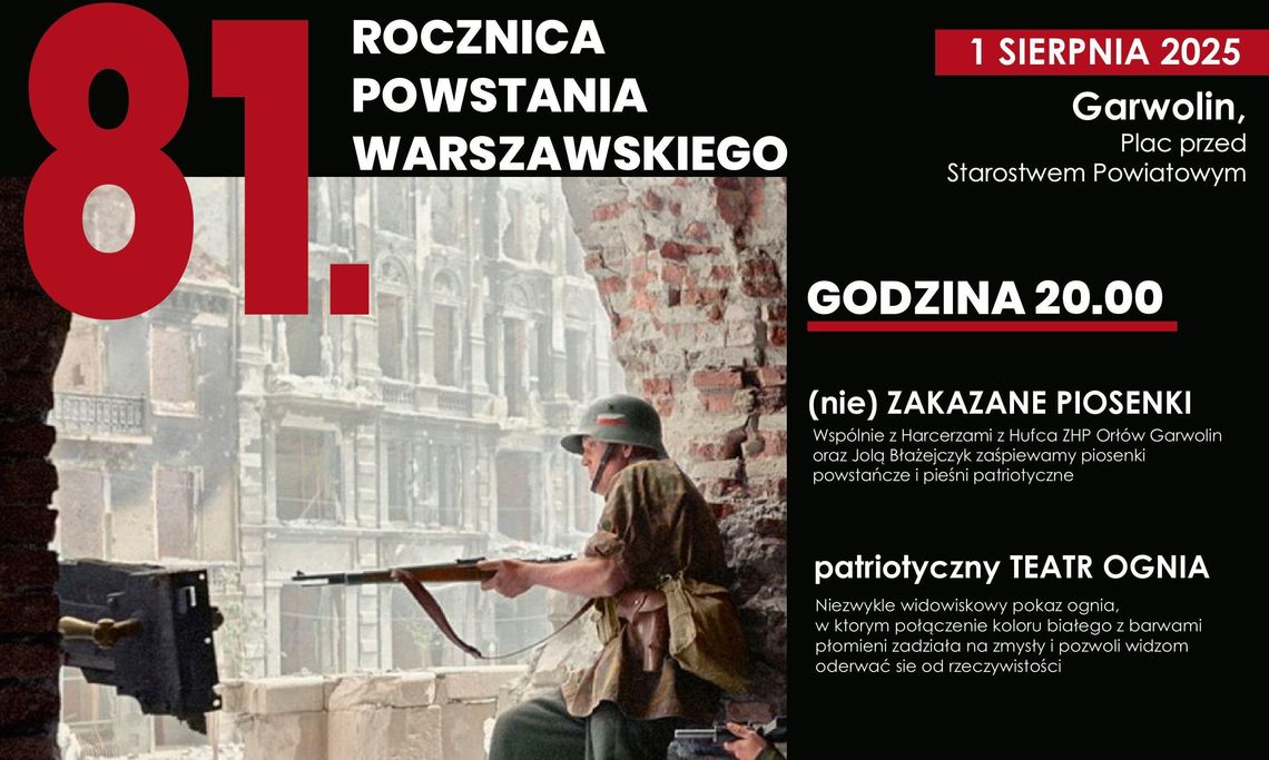 1 sierpnia pod starostwem – muzyka, ogień i pamięć.