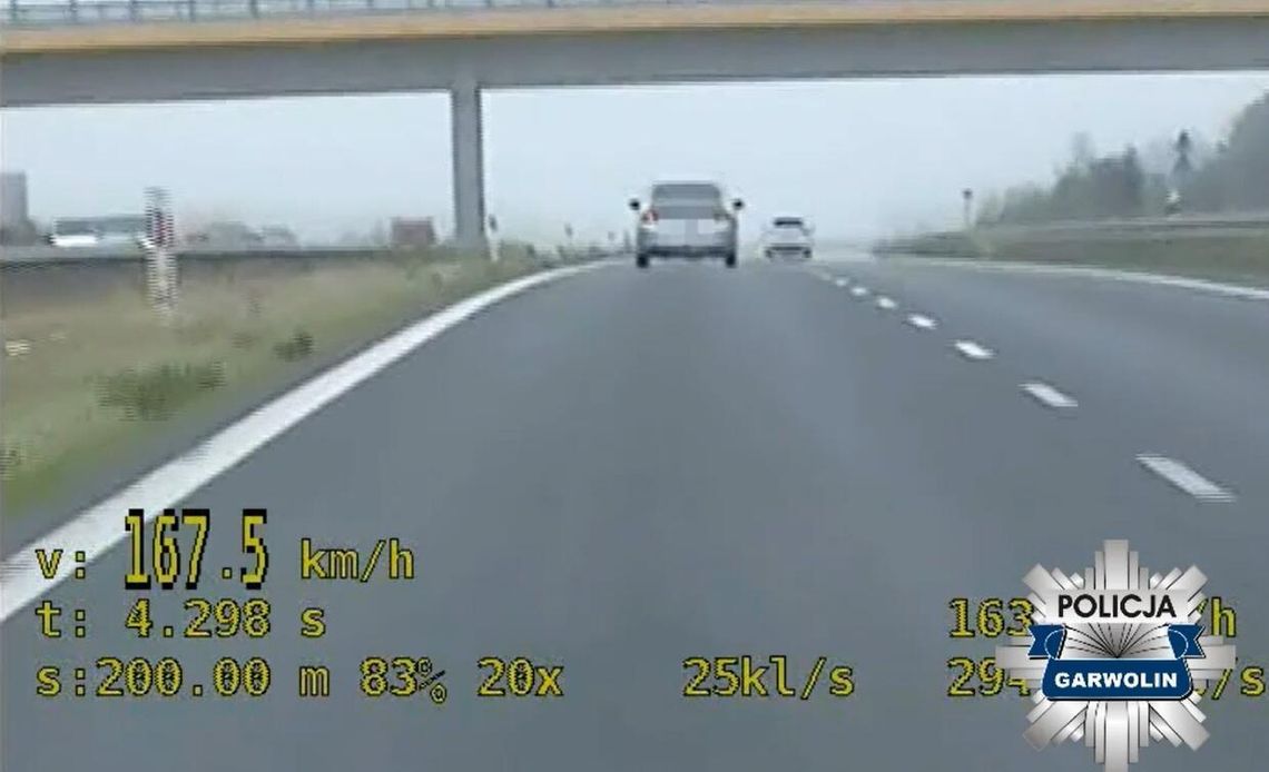 167 km/h, alkohol, narkotyki i brak prawa jazdy na S17 167 km/h, alkohol, narkotyki i brak prawa jazdy na S17