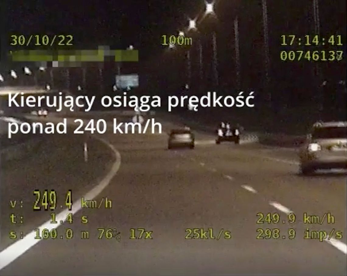 240 km/h, 16-latek za kółkiem, pościg przez trzy powiaty [wideo]