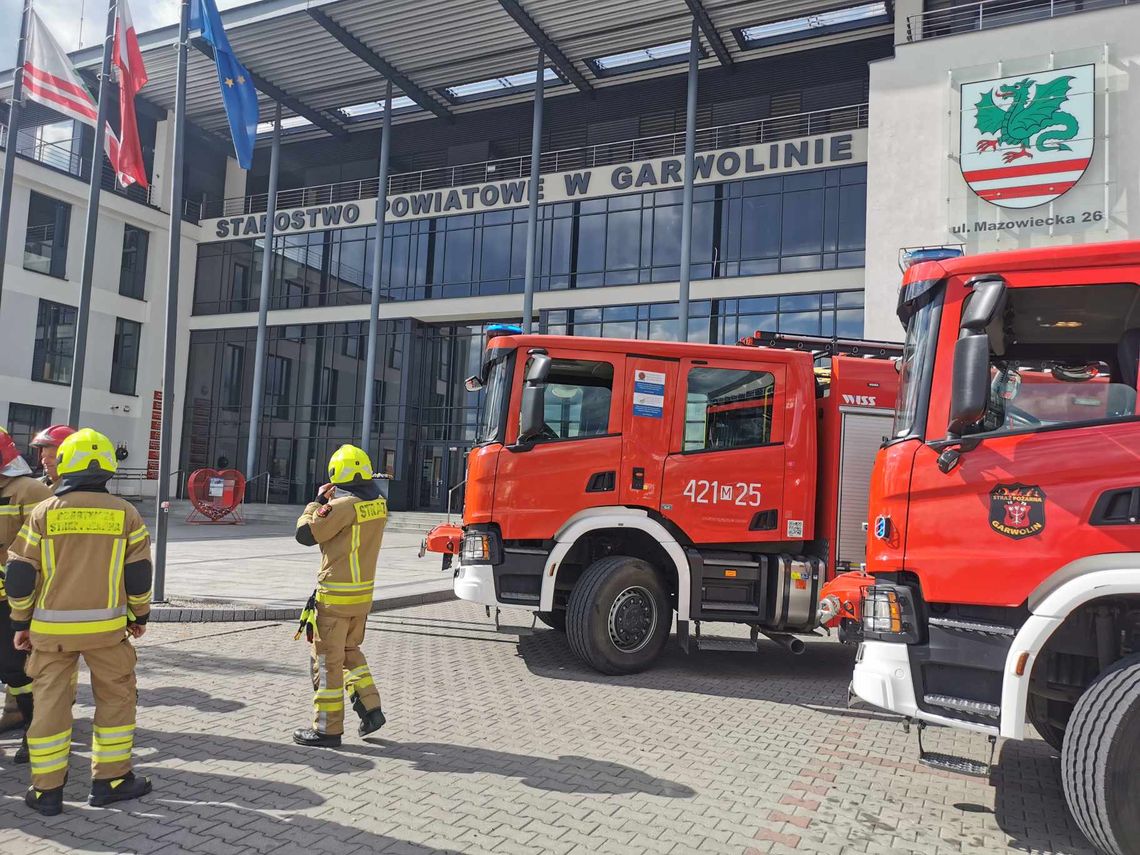 Alarm pożarowy w starostwie