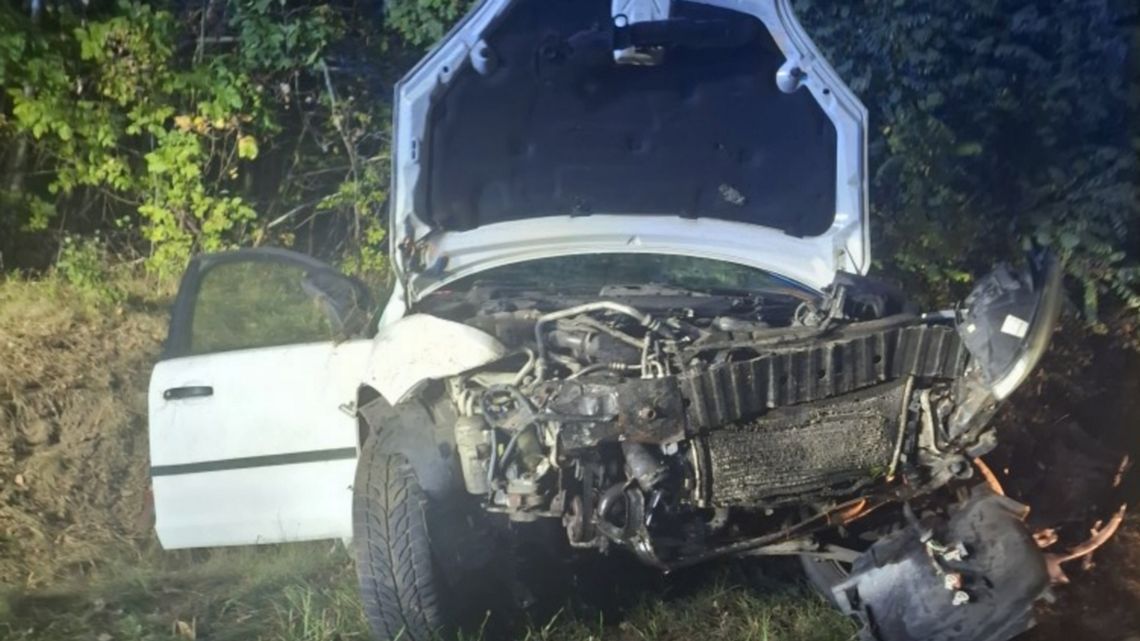 Auto w rowie. Kierowcy brak