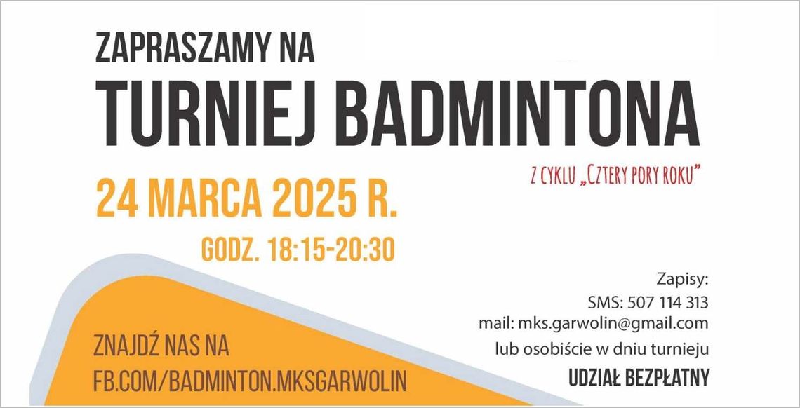 Badmintonowa rywalizacja dla najmłodszych w Garwolinie