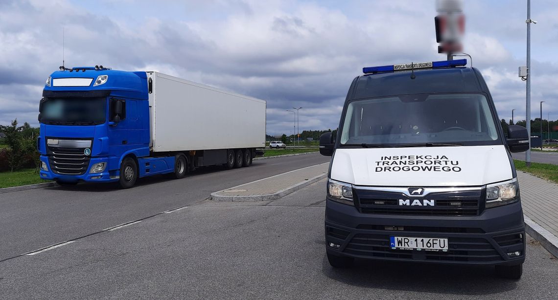 Bez ważnego zezwolenia i z niesprawnym GPS-em – ciężarówka z Kirgistanu zatrzymana pod Garwolinem