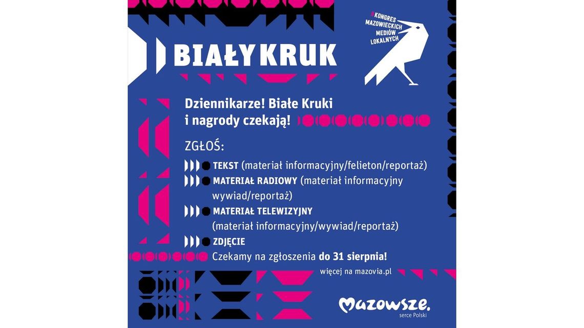 „Biały Kruk” dla dziennikarzy mediów lokalnych – ostatnie dni na zgłoszenia!