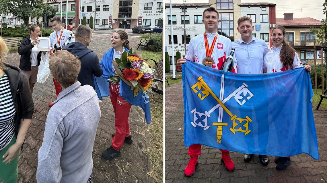 Brąz z Barcelony! Sylwester i Monika Trębińscy powitani w Łaskarzewie jak mistrzowie