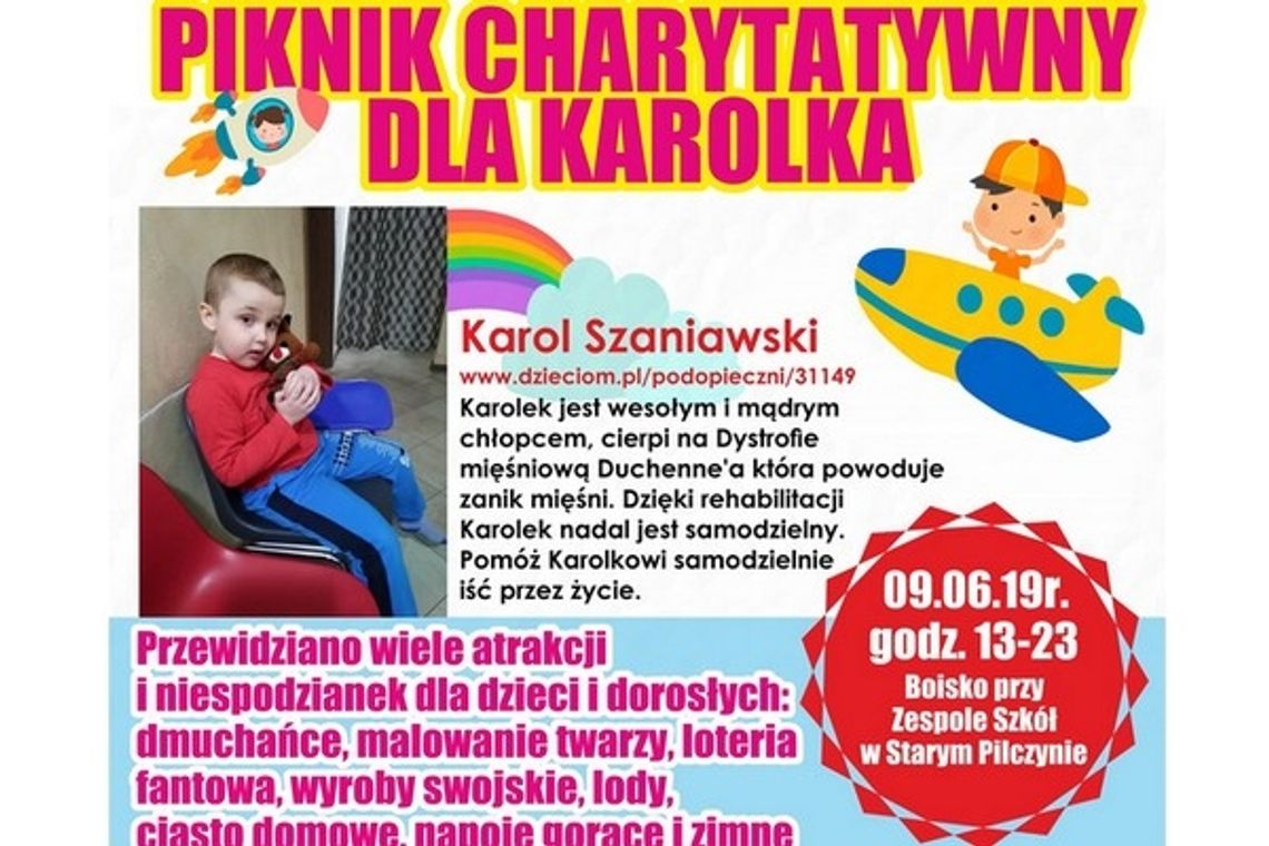 Charytatywnie dla Karolka! W niedzielę w Pilczynie