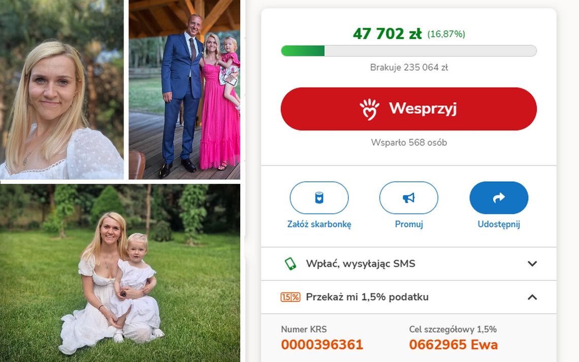 Choroba postępuje bardzo szybko. Ewa potrzebuje waszego wsparcia