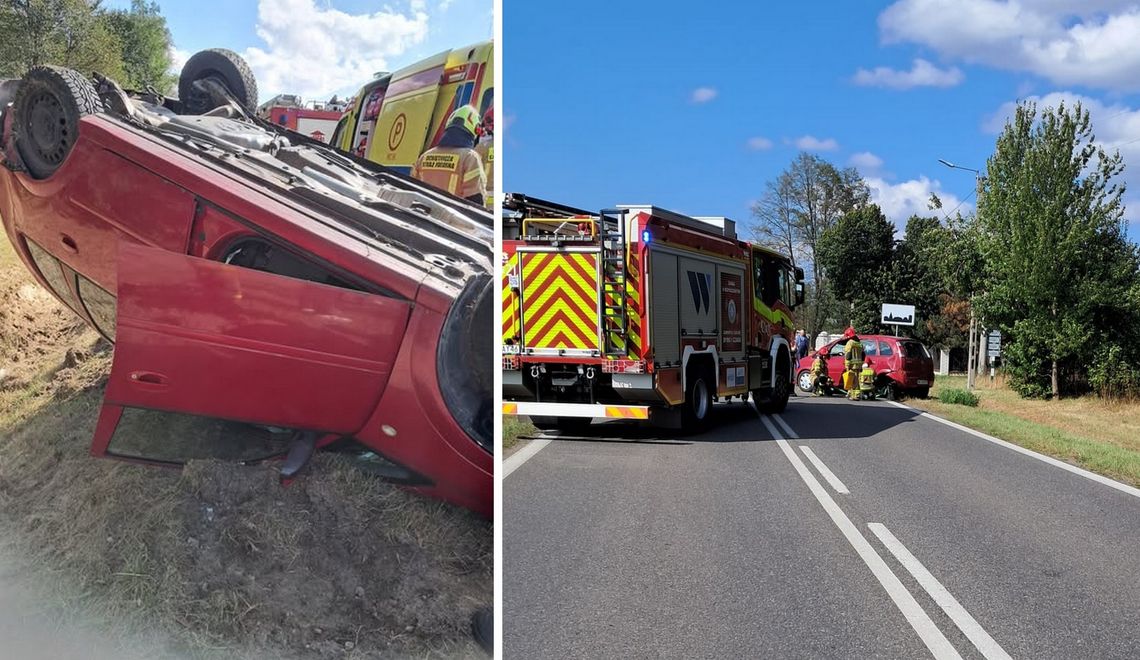 Dachowanie pod Maciejowicami. 75-latka w szpitalu