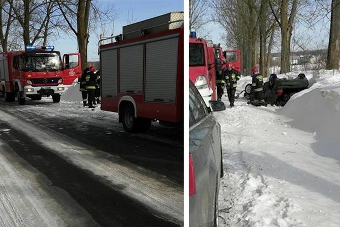 Dachowanie w Łaskarzewie. Kobieta w ciąży poszkodowana