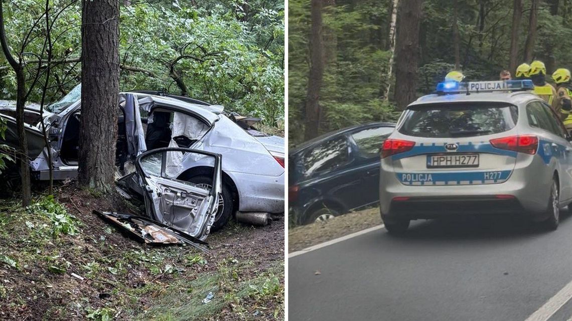 Dwa wypadki na tej samej trasie pod Borowiem. Winna nadmierna prędkość