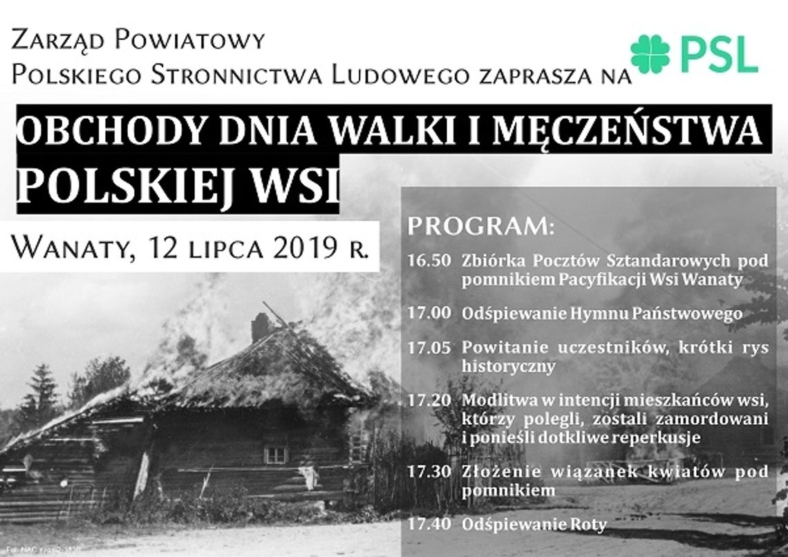 Dzień Walki i Męczeństwa Wsi Polskiej. Uroczystości w Wanatach