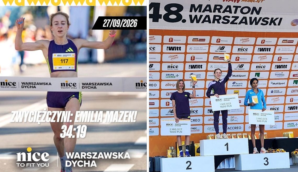 Emilia Mazek najlepsza w Warszawie! Wychowanka Wilgi Garwolin wygrała Warszawską Dychę Emilia Mazek najlepsza w Warszawie! Wychowanka Wilgi Garwolin wygrała Warszawską Dychę