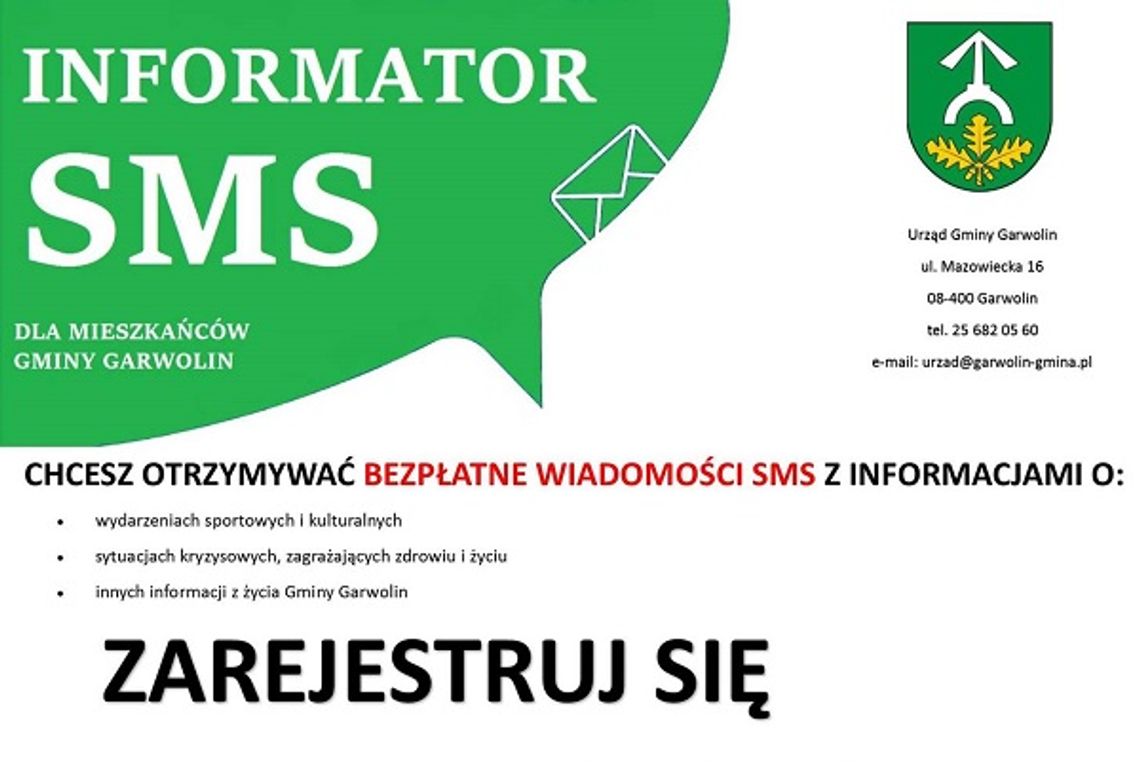 Gmina Garwolin wyśle Ci sms