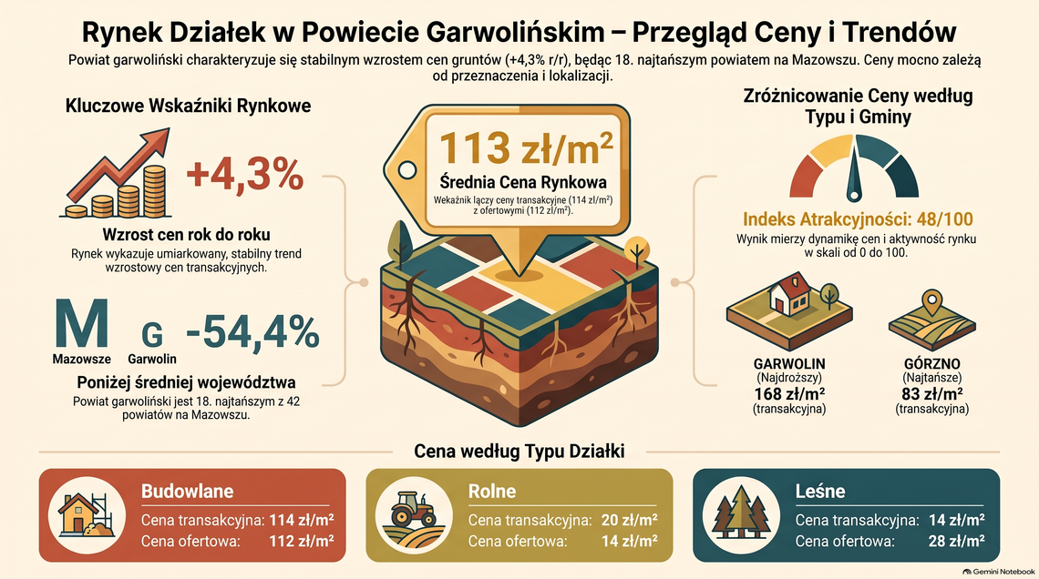 Ile kosztuje działka pod dom w powiecie garwolińskim? Są duże różnice między gminami