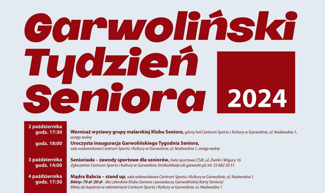 Jesień życia pełna kolorów i energii. Rusza Garwoliński Tydzień Seniora