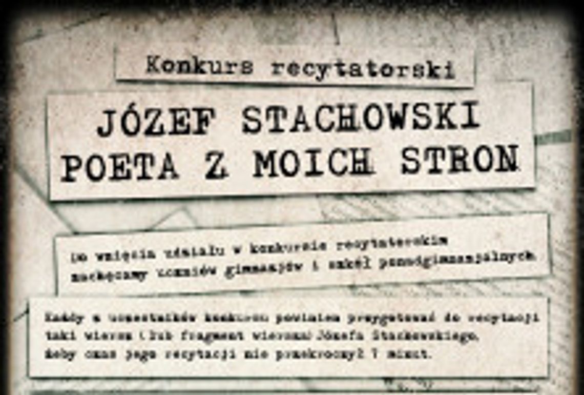 Józef Stachowski ? poeta z moich stron