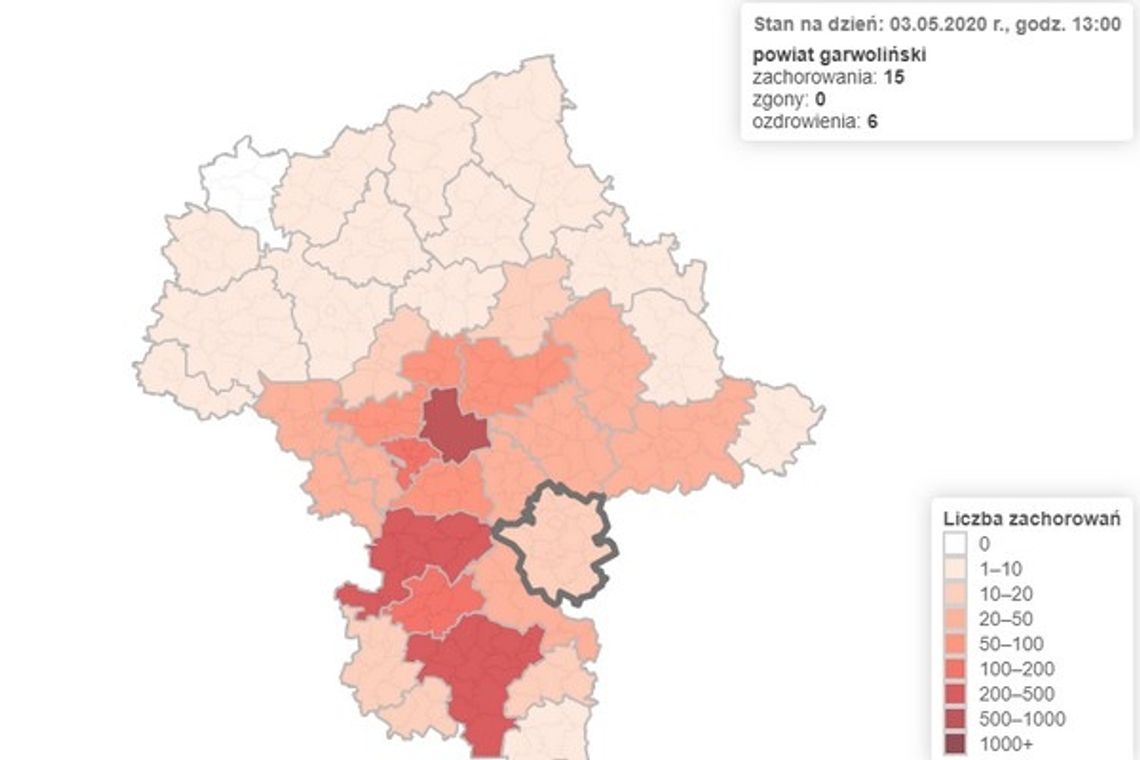 #Koronawirus. Interaktywna mapa Mazowsza