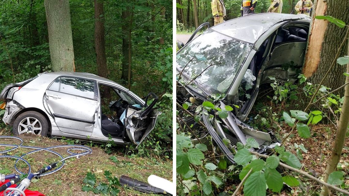 Miał dwa promile i uderzył w drzewo