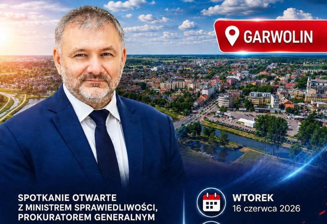 Minister sprawiedliwości przyjedzie do Garwolina. Spotka się z mieszkańcami i władzami miasta Minister sprawiedliwości przyjedzie do Garwolina. Spotka się z mieszkańcami i władzami miasta