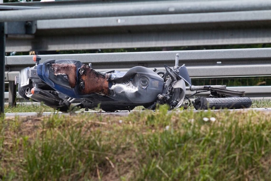 Motocyklista palił się na obwodnicy. Zmarł w szpitalu 