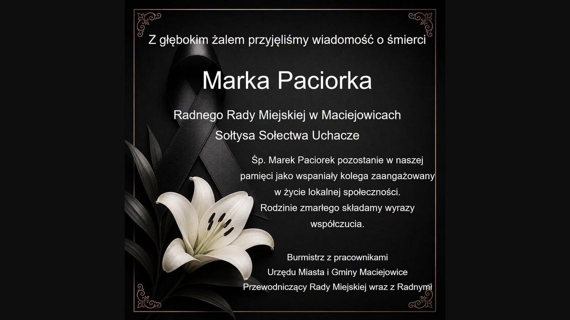 Nie żyje radny i sołtys z gminy Maciejowice