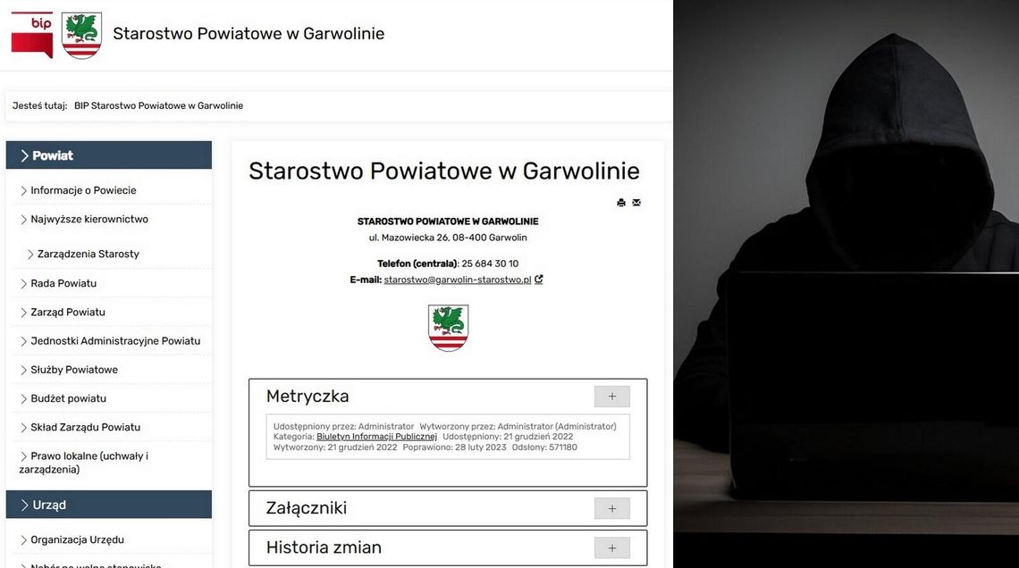 Nieaktualny system BIP Starostwa Powiatowego w Garwolinie. Co z cyberbezpieczeństwem powiatu?