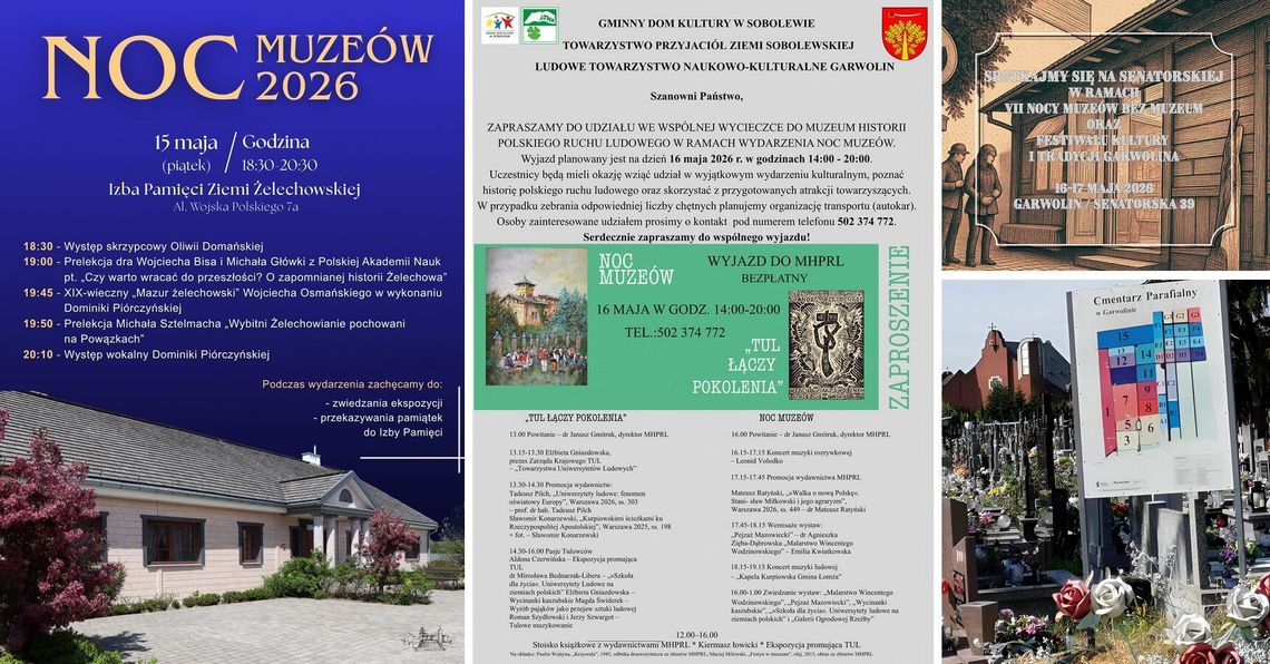 Noc Muzeów w powiecie garwolińskim. Historia, muzyka i wyjątkowe spotkania z przeszłością