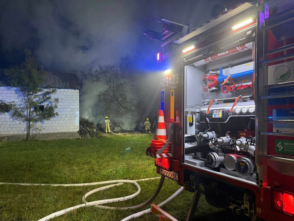 Nocny pożar stodoły