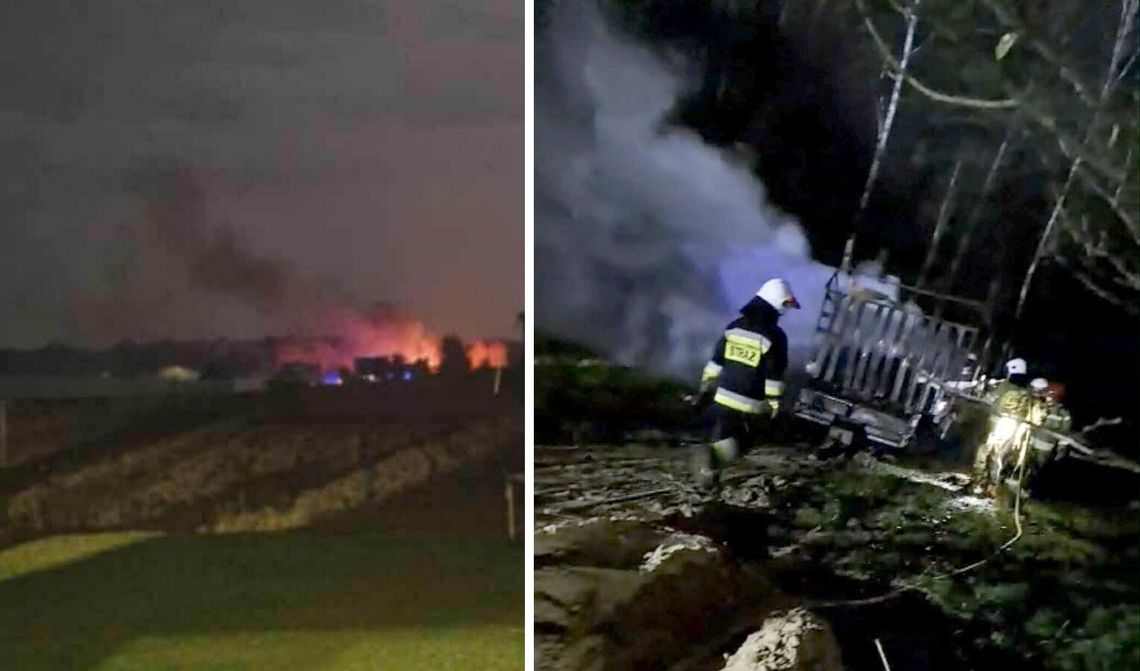 Nocny pożar szopy pod Garwolinem