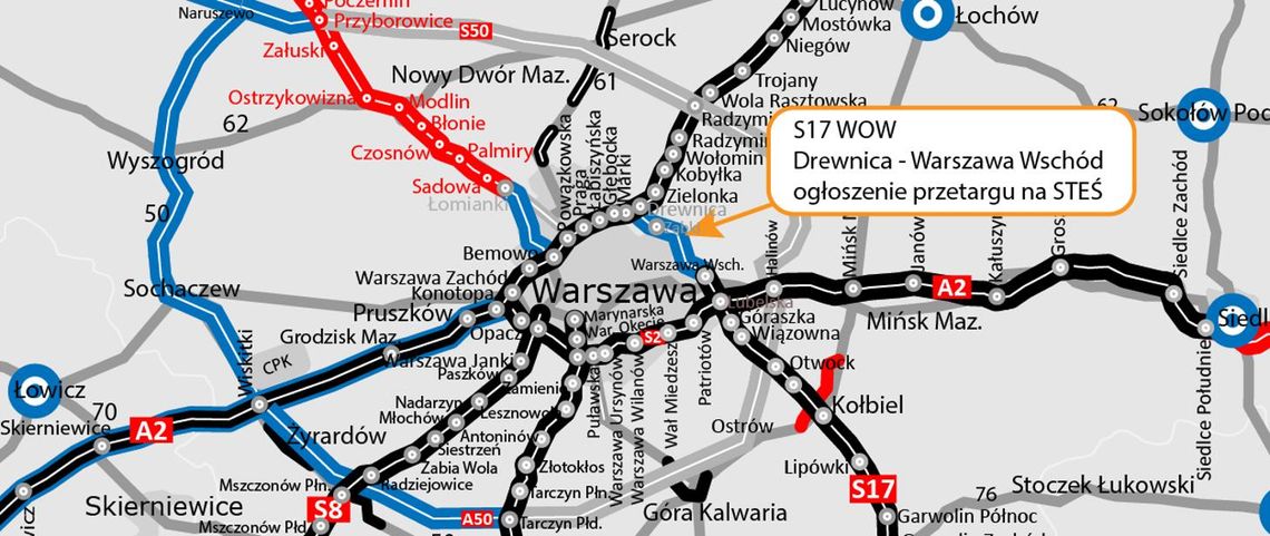 Nowy przetarg na Wschodnią Obwodnicę Warszawy ogłoszony