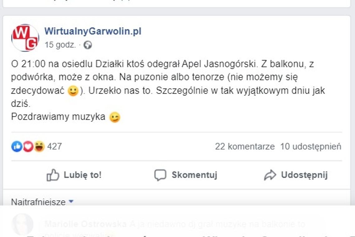 Osobno a jednak razem. Apel Jasnogórski na Działkach [wideo]