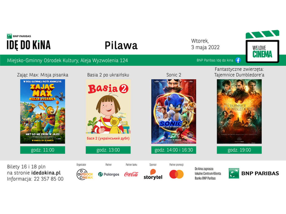 Pilawa: Filmowa wiosna z BNP Paribas Idę do kina