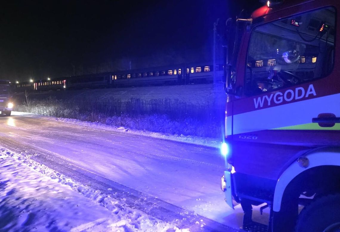 Pociąg uderzył w łosia. Ewakuacja pasażerów Pociąg uderzył w łosia. Ewakuacja pasażerów