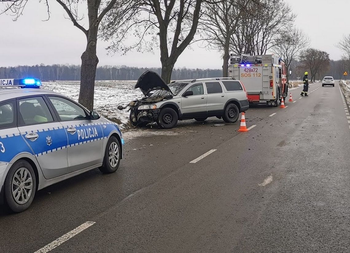 Podczas wyprzedzania uderzyła w drzewo