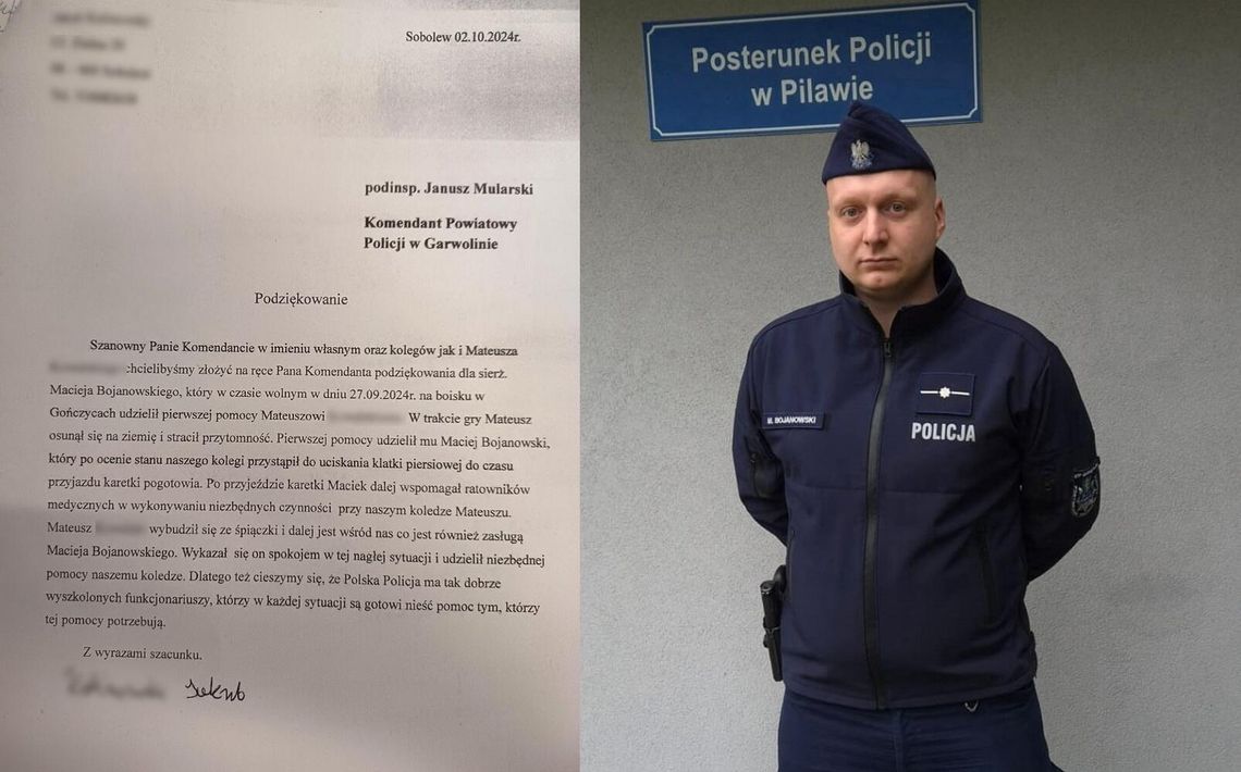 Policjant reanimował mężczyznę, który stracił przytomność