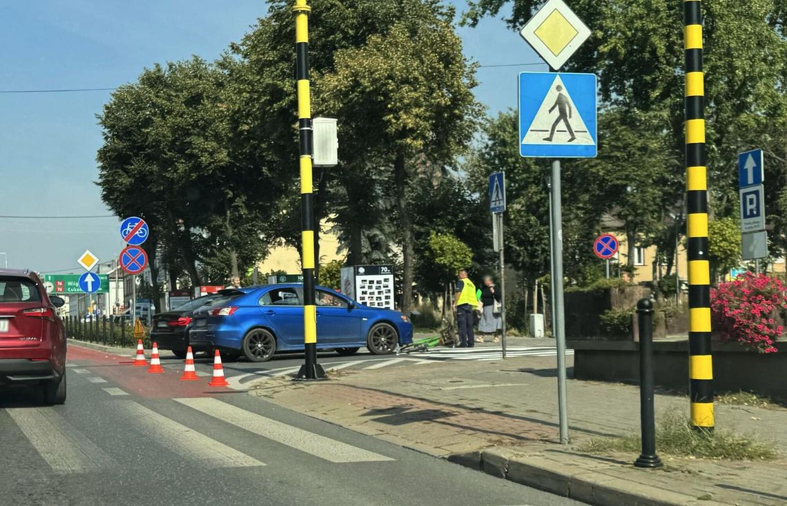 Potrącenie rowerzystki w centrum