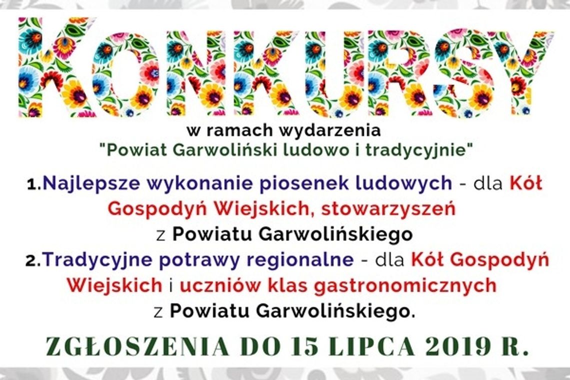 Powiat Garwoliński ludowo i tradycyjnie - konkurs