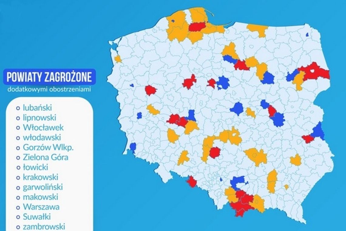 Powiat garwoliński w niebieskiej strefie. Zagrożenie obostrzeniami 