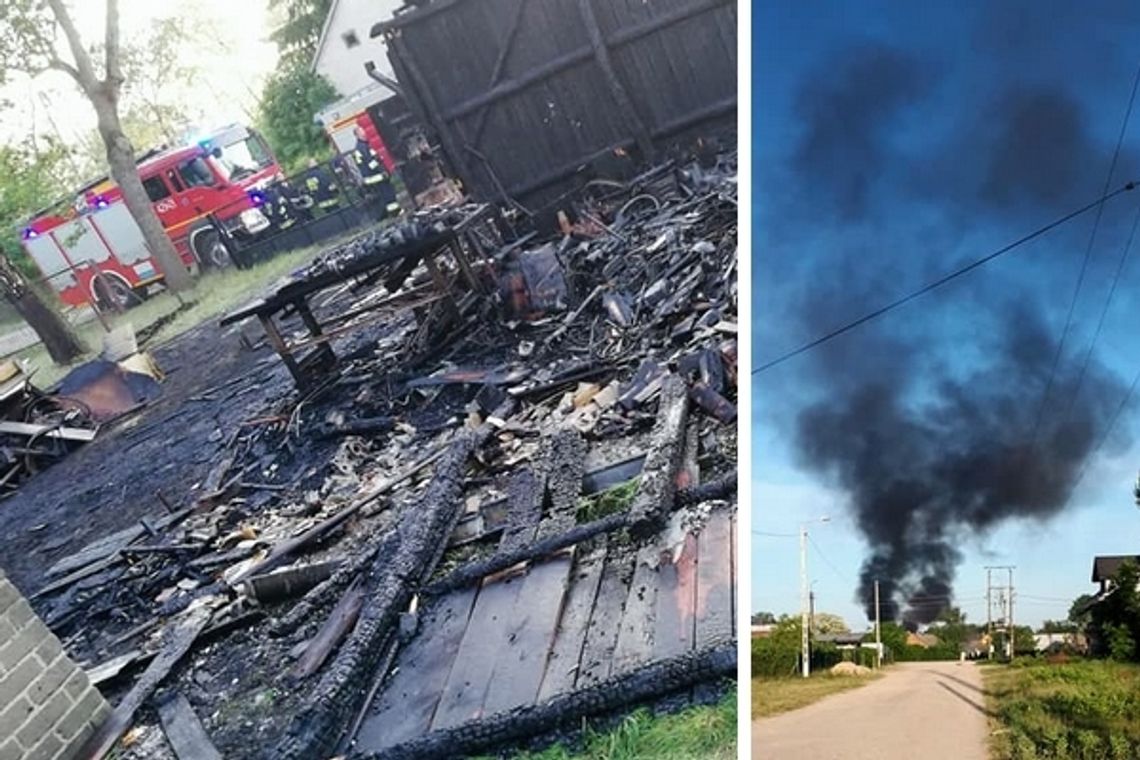 Pożar budynku gospodarczego w Wildze