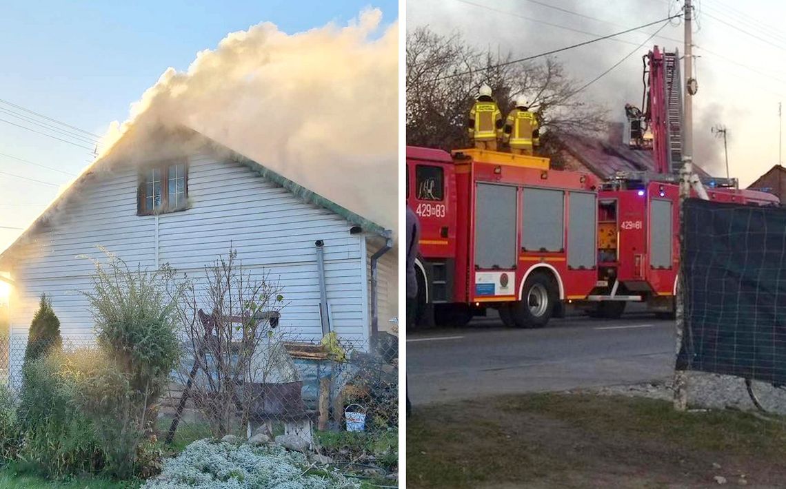 Pożar domu w Pilawie. Jedna osoba poparzona