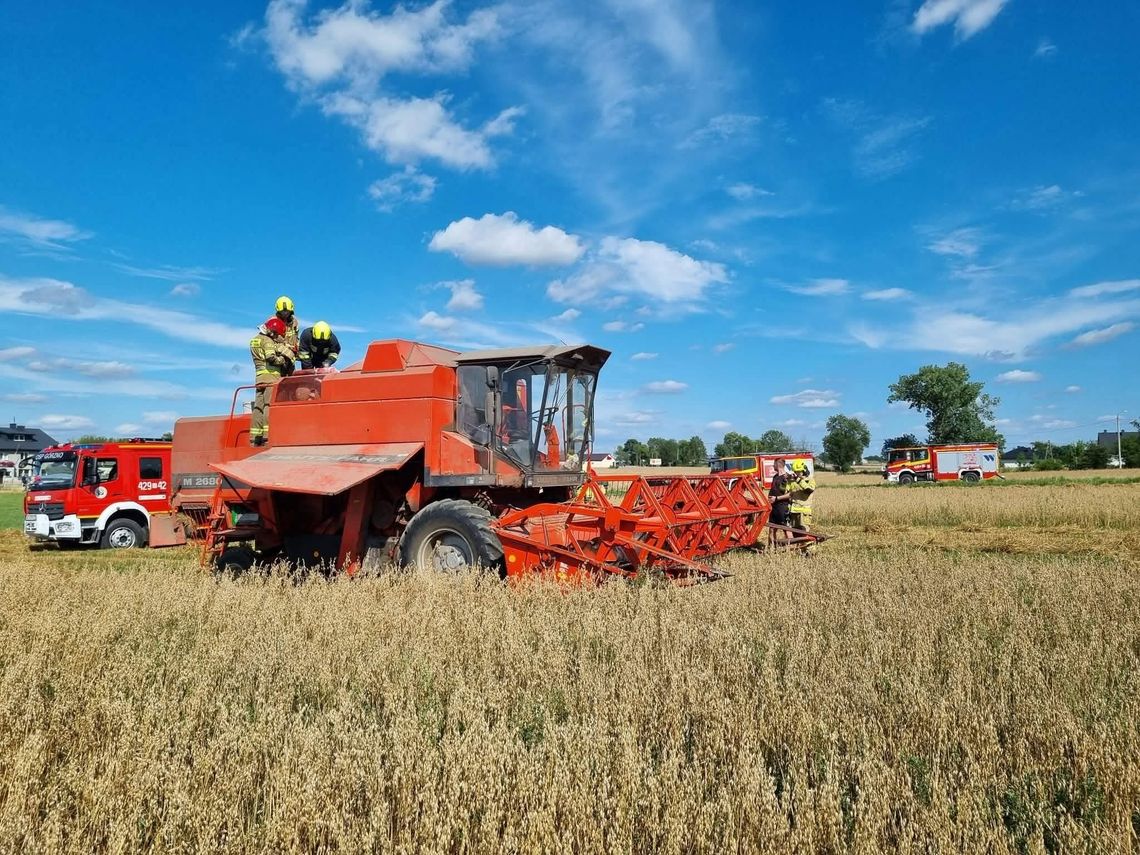 Pożar kombajnu w Górznie Pożar kombajnu w Górznie