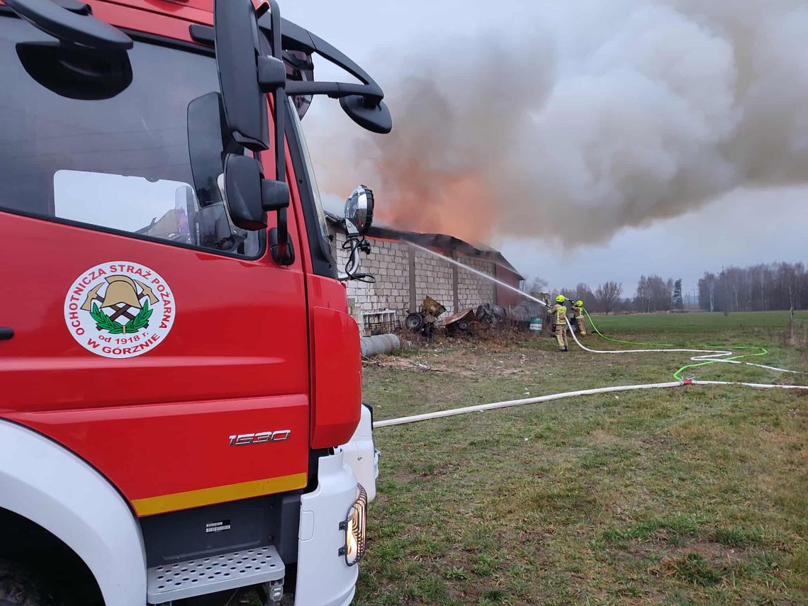 Pożar obory w gminie Górzno