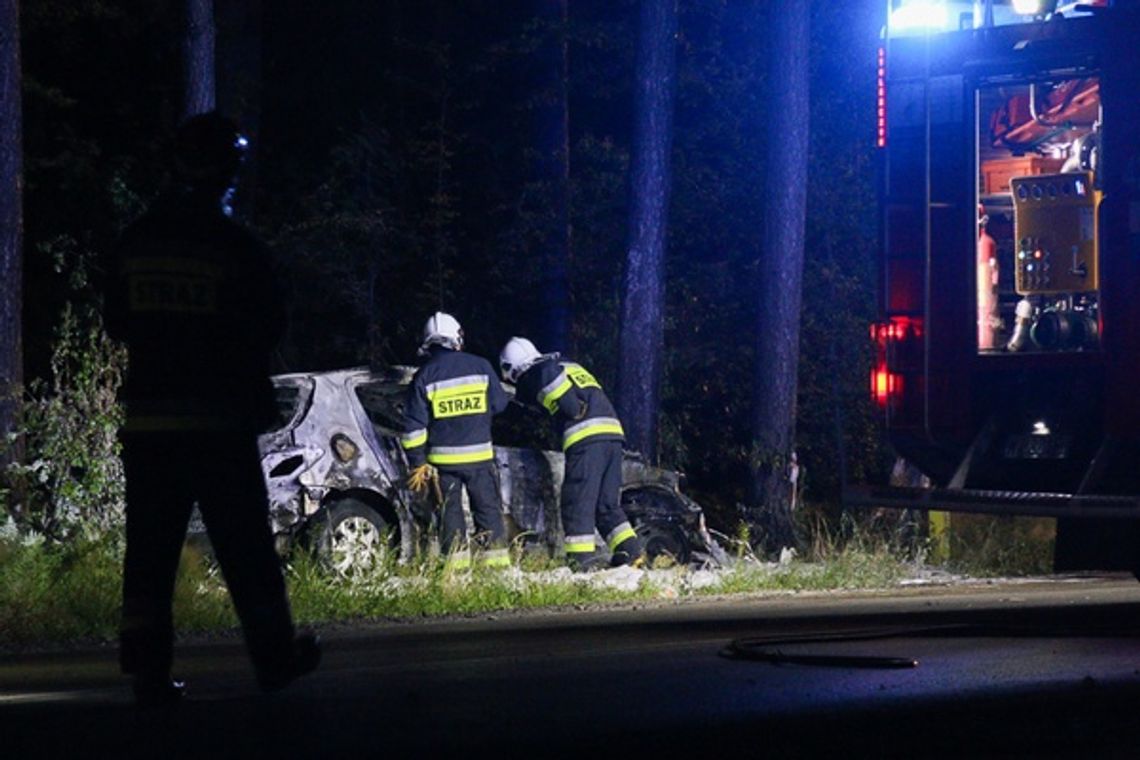 Pożar samochodu na DK 17