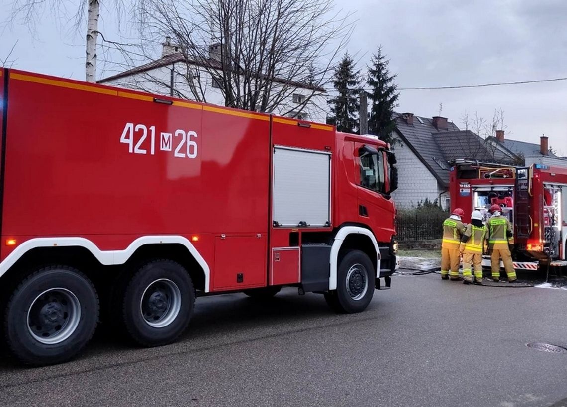 Pożar samochodu na Działkach